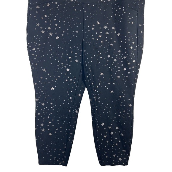 Torrid Pixie Ponte Knit Stretch Pull on Pants Metallic Stars Black Size 3R (3X) - Picture 4 of 16
